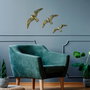 Aberto Design Flying Seagulls - 1 Decoración de Pared Dorada